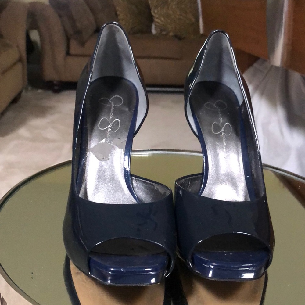 Jessica Simpson Dark Navy Patent high heel size 9.5